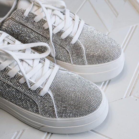 JESSICA SIMPSON Sz 8 Cherello Platform Rhinestone Sneaker IOB - Picture 3 of 11